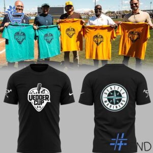 Soft and durable fabric with bold Seattle Mariners Vedder Cup Shirt print