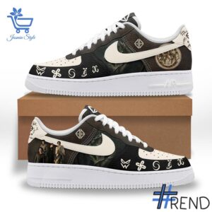 Custom apparel with the bold Simula at Wakas SB Nike Air Force Shoes design