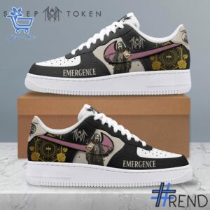 Custom apparel with the bold Sleep Token Emergence Air Force Shoes design