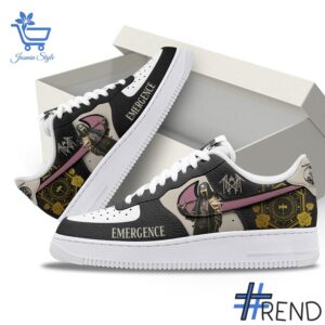 Custom apparel with the bold Sleep Token Emergence Air Force Shoes design