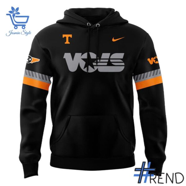 Side view of Smoke Grey Volunteer Spirit All Patchs Tennessee Volunteer Hoodie showcasing iconic low-top silhouette.
