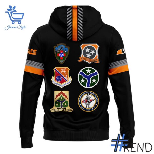 Side view of Smoke Grey Volunteer Spirit All Patchs Tennessee Volunteer Hoodie showcasing iconic low-top silhouette.