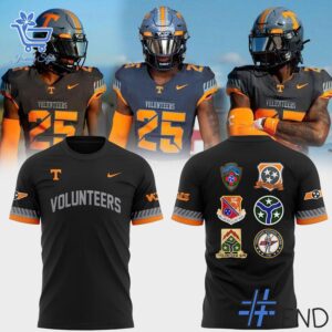 Smoke Grey Volunteer Spirit All Patchs Tennessee Volunteers Shirt design on casual wear for everyday style