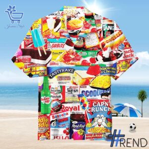 Custom apparel with the bold Snack Lovers Hawaiian Shirt design