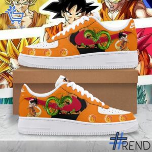 Custom apparel with the bold Son Goku Dragon Ball Air Force Shoes design