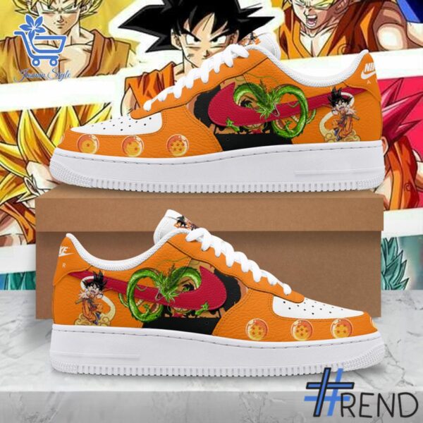 Custom apparel with the bold Son Goku Dragon Ball Air Force Shoes design