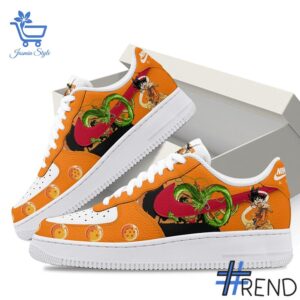 Custom apparel with the bold Son Goku Dragon Ball Air Force Shoes design