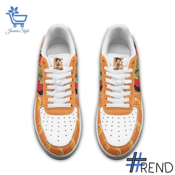 Custom apparel with the bold Son Goku Dragon Ball Air Force Shoes design