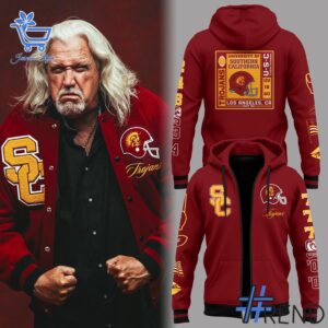 Unisex Southern California Trojans Hoodie styled with jeans for a relaxed look