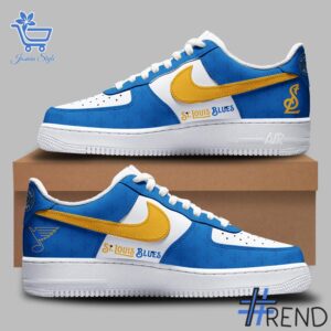 Soft and durable fabric with bold St Louis Blues Nike Air Force Shoes print