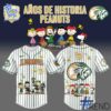 Street-style look featuring the unique Sultanes de Monterrey Años De Historia Peanuts Jersey artwork