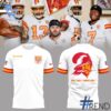 Detailed fabric and stitching showing 1 Tampa Bay Buccaneers 50 Seasons Shirt