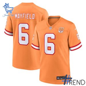 Styled look featuring Tampa Bay Buccaneers Baker Mayfield Creamsicle Football Jersey for everyday wear