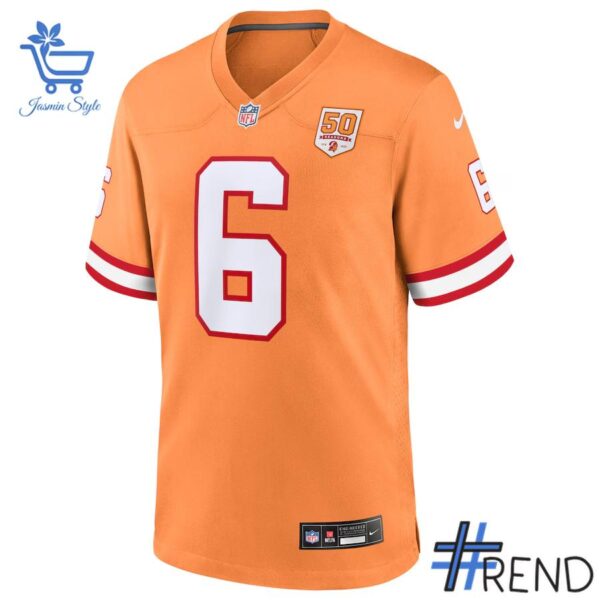 Styled look featuring Tampa Bay Buccaneers Baker Mayfield Creamsicle Football Jersey for everyday wear