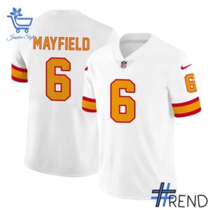 Styled look featuring Tampa Bay Buccaneers Baker Mayfield White ' Football Jersey for everyday wear