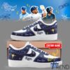 Detailed fabric and stitching showing 1 Tampa Bay Rays custom Air Force Shoes
