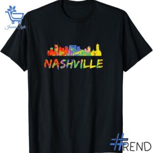 Trendy Tennessee Paint Splash Art Nashville Skyline Hoodie featuring bold graphics and modern style