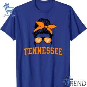 Trendy Tennessee State Women Messy Bun Hair Hoodie featuring bold graphics and modern style