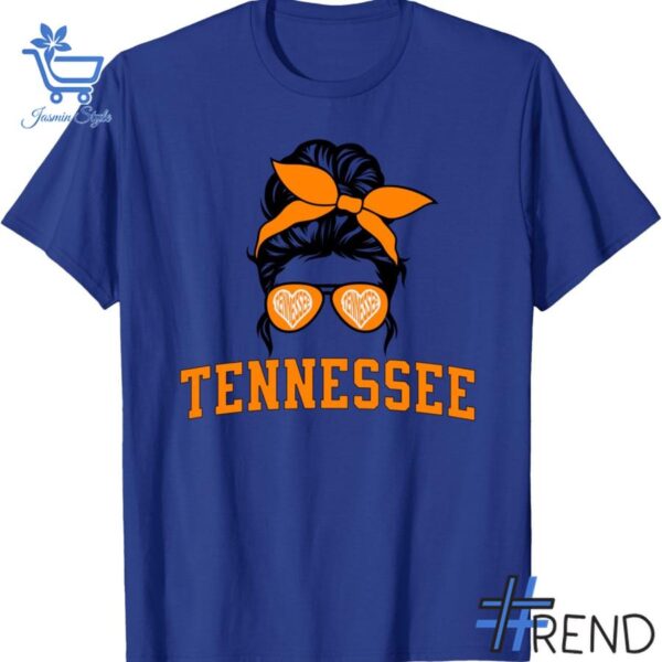 Trendy Tennessee State Women Messy Bun Hair Hoodie featuring bold graphics and modern style