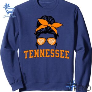 Trendy Tennessee State Women Messy Bun Hair Hoodie featuring bold graphics and modern style