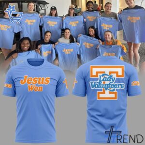 Close-up view of the Tennessee Volunteers Jesus Won Shirt print