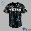 Close-up view of the Texas Rangers Jujutsu Kaisen Night Baseball Jersey print