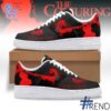 Detailed shot of The Conjuring Prepare for the end Nike Air Force on classic Nike Air Force silhouette
