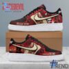 Custom apparel with the bold The Devil's Work Is never done Nike Air Force Shoes design