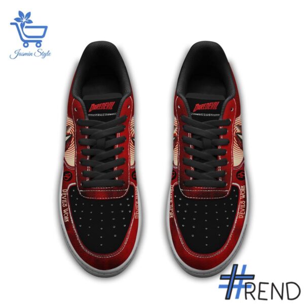 Custom apparel with the bold The Devil's Work Is never done Nike Air Force Shoes design