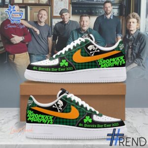 Custom apparel with the bold The Dropkick Murphys Air Force Shoes design
