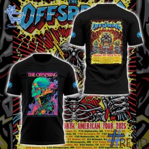 Detailed view of the 1 The Offspring Supercharged Worldwide in 25 Shirt print on fabric