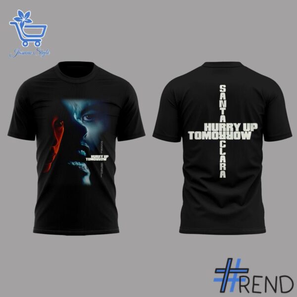 Detailed view of the 2 The Weeknd Tour 2025 at Santa Clara Shirt print on fabric