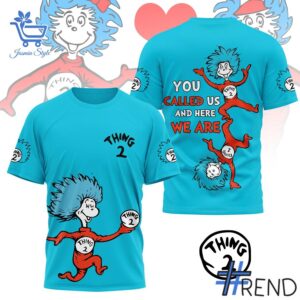Level up your everyday style with 1 Thing 2 Cat in the Hat Dr Seuss Shirt.