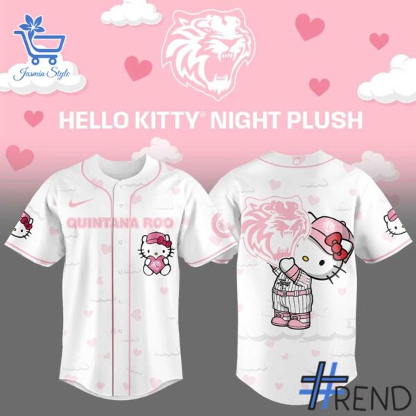 Custom look featuring the signature Tigres de Quintana Roo Hello Kitty Night Jersey design
