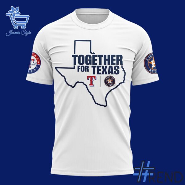 Close-up of the 2 Together for Texas Houston Astros Shirt showing detailed design and vibrant colors.
