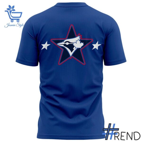Close-up of the 3 Toronto Blue Jays All Star Futures Game Shirt showing detailed design and vibrant colors.