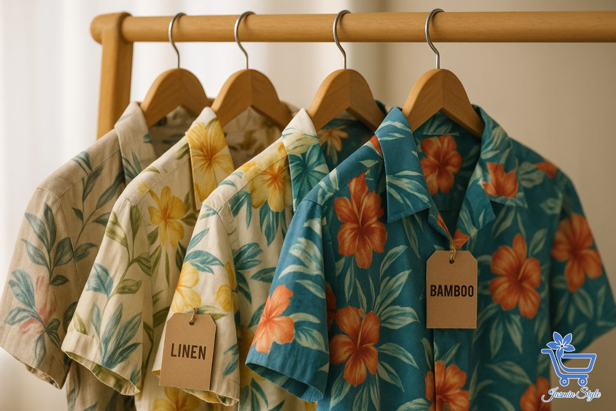 Trendy Hawaiian Shirts for Women in ( ) Eco-friendly fabrics like linen and bamboo rayon keep your style fresh and breathable all summer long.