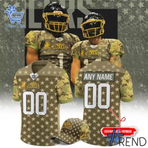 Performance meets personality in every Tulsa Oilers x Military Appreciation Night Football Jersey detail.