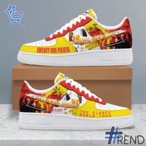 Custom apparel with the bold Twenty One Pilots The Clancy World Tour Air Force Shoes design
