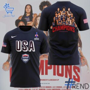 Detailed USA Women's Basketball AmeriCup Champions Shirt graphic on quality fabric
