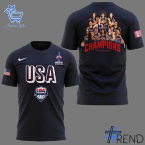 Detailed USA Women's Basketball AmeriCup Champions Shirt graphic on quality fabric