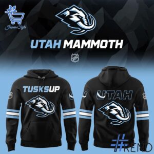 Close-up view of the Utah Hockey Club Utah Mammoth Tusks Up Hoodie print