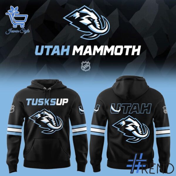 Close-up view of the Utah Hockey Club Utah Mammoth Tusks Up Hoodie print