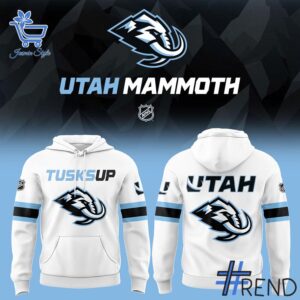 Close-up view of the Utah Hockey Club Utah Mammoth Tusks Up Hoodie print