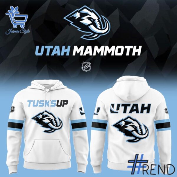 Close-up view of the Utah Hockey Club Utah Mammoth Tusks Up Hoodie print