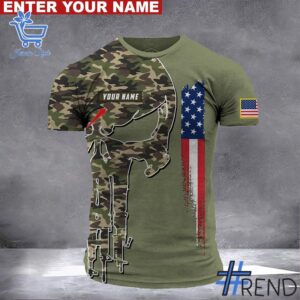 Veteran Punisher I Can't Go To Hell Shirt design displayed on high-quality clothing fabric