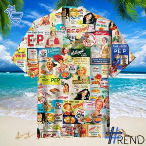 Custom apparel with the bold Vintage Cereal Ads Hawaiian Shirt design