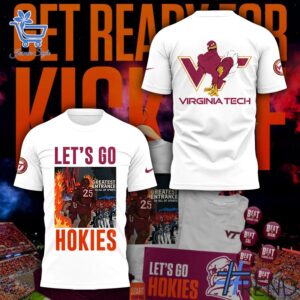 Detailed fabric and stitching showing Virginia Tech Hokies Let s Go Hokies Shirt 1 jpg