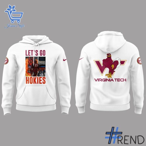 Detailed fabric and stitching showing Virginia Tech Hokies Let s Go Hokies Shirt 4 jpg