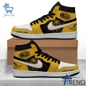 Styled look featuring Volbeat God of Angels Trust Air Jordan High Top Shoes for everyday wear
